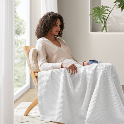 Waffle Weave Blanket | 100% Cotton | Ultra Soft & Lightweight - Quahog Bay Bedding