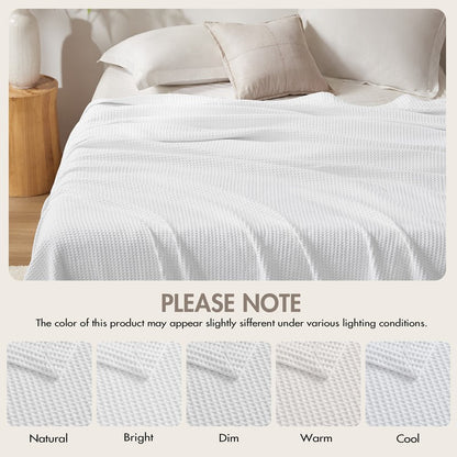Waffle Weave Blanket | 100% Cotton | Ultra Soft & Lightweight - Quahog Bay Bedding