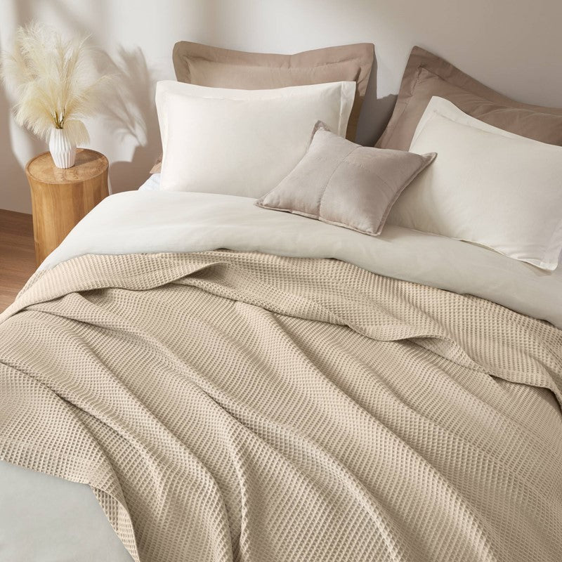 Waffle Weave Blanket | 100% Cotton | Ultra Soft & Lightweight - Quahog Bay Bedding