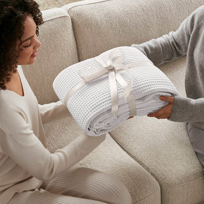 Waffle Weave Blanket | 100% Cotton | Ultra Soft & Lightweight - Quahog Bay Bedding