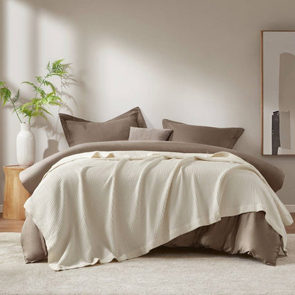 Waffle Weave Blanket | 100% Cotton | Ultra Soft & Lightweight - Quahog Bay Bedding