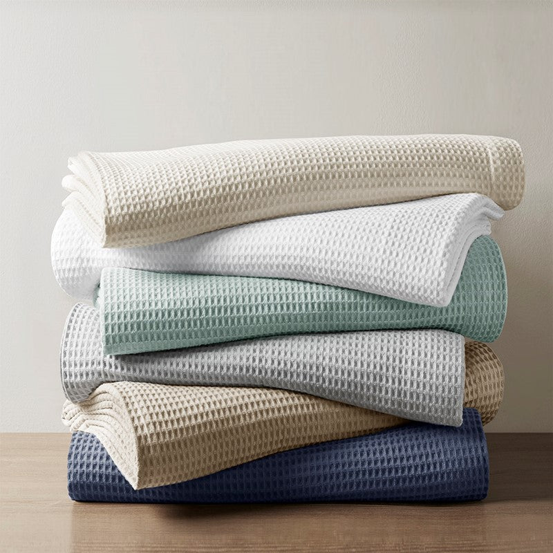 Waffle Weave Blanket | 100% Cotton | Ultra Soft & Lightweight - Quahog Bay Bedding