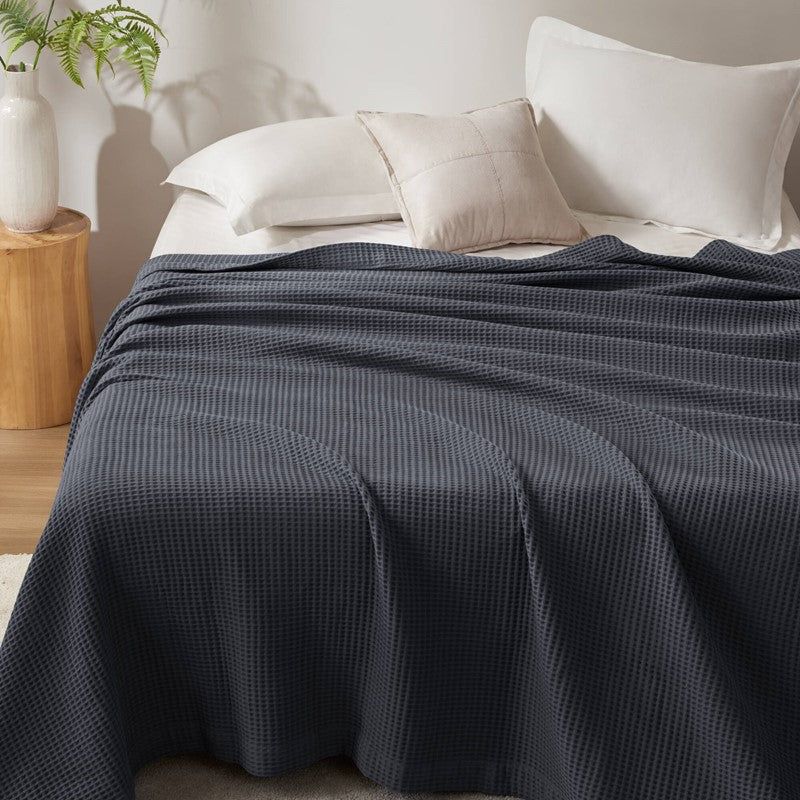 Waffle Weave Blanket | 100% Cotton | Ultra Soft & Lightweight - Quahog Bay Bedding