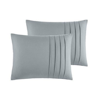 Walker Soft Washed Pleated Comforter Set - Blue/Grey - Quahog Bay Bedding