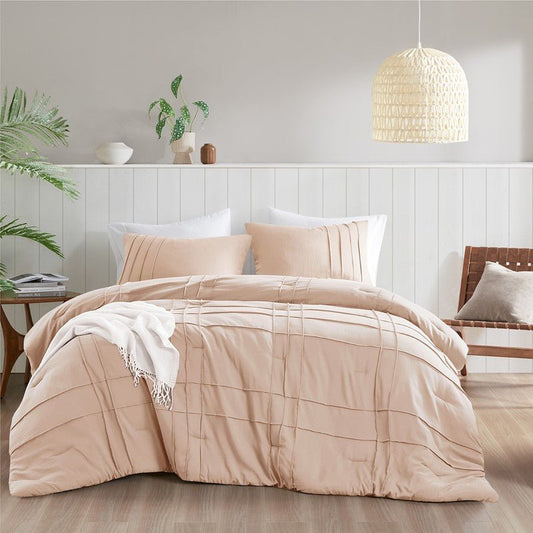 Walker Soft Washed Pleated Comforter Set - Blush - Quahog Bay Bedding