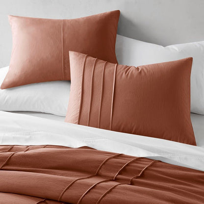 Walker Soft Washed Pleated Comforter Set - Clay - Quahog Bay Bedding