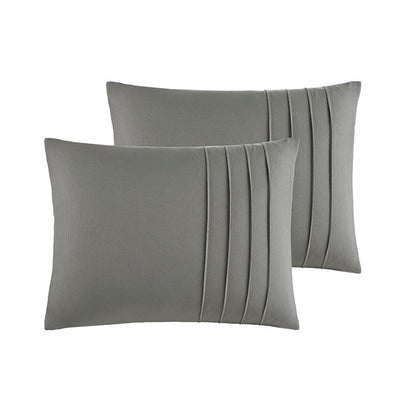 Walker Soft Washed Pleated Comforter Set - Grey - Quahog Bay Bedding