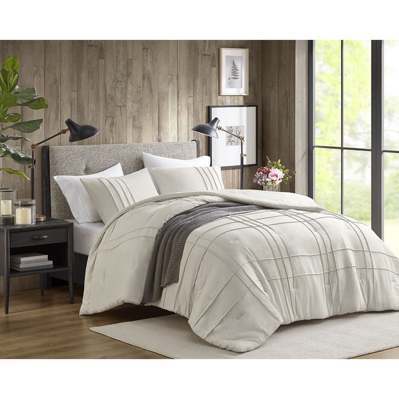 Walker Soft Washed Pleated Comforter Set - Neutral - Quahog Bay Bedding