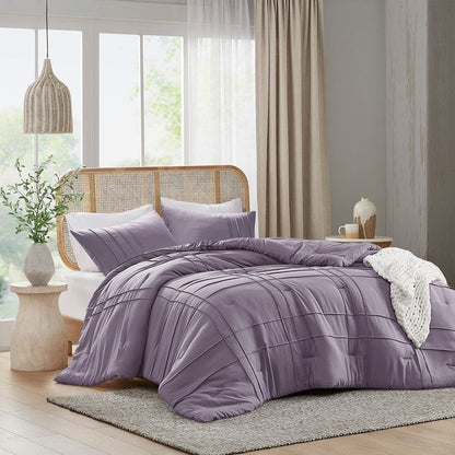 Walker Soft Washed Pleated Comforter Set - Purple - Quahog Bay Bedding