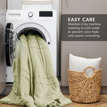 Walker Soft Washed Pleated Comforter Set - Sage - Quahog Bay Bedding