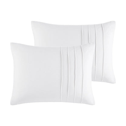 Walker Soft Washed Pleated Comforter Set - White - Quahog Bay Bedding