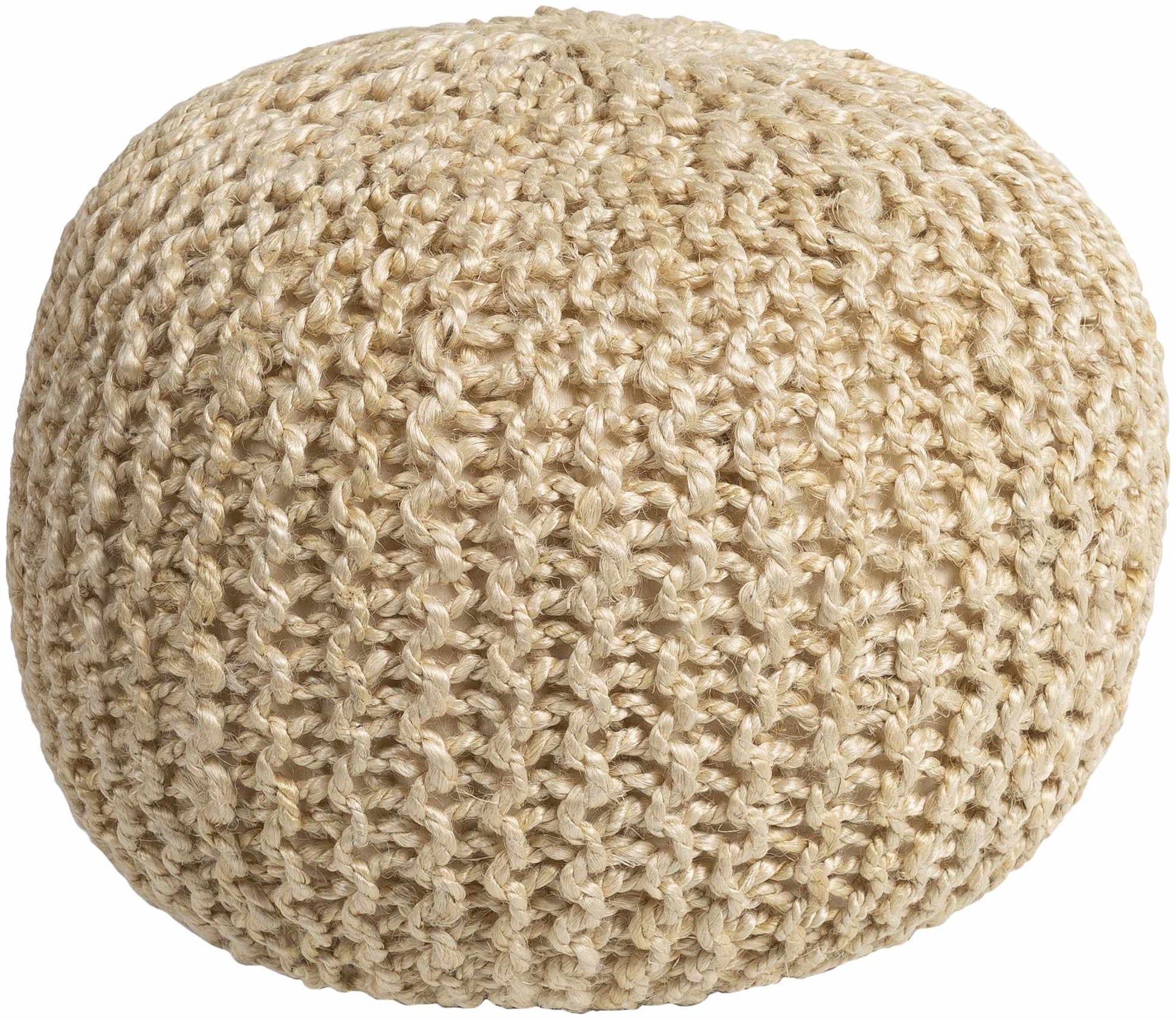 Watseka Jute Knitted Pouf - Quahog Bay Bedding