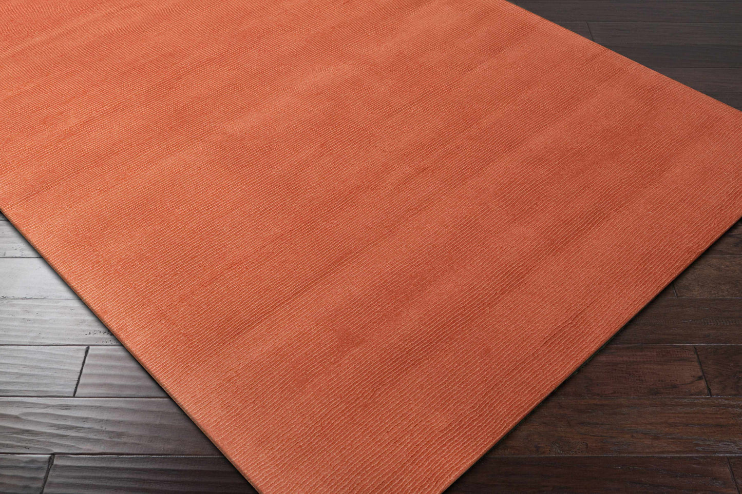 Brockton Solid Orange Wool Rug