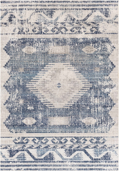Westmount Denim Aztec Area Rug - Bohemian Style Rugs - Quahog Bay Bedding