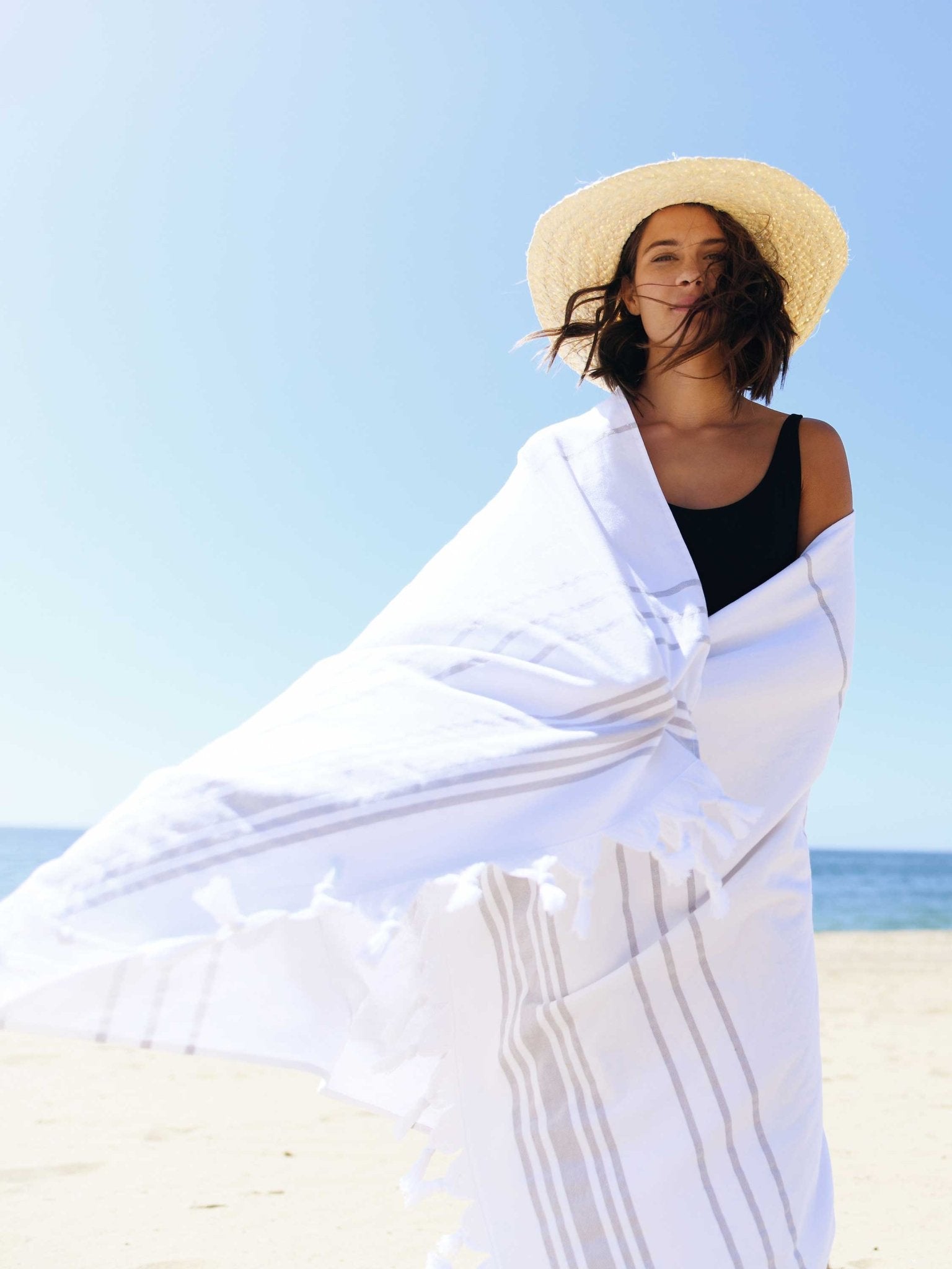 White Stone Classic Turkish Towel - Quahog Bay Bedding