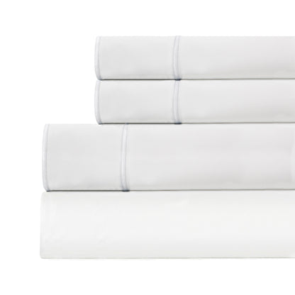 600 Thread Count Framed Sateen Embroidered Cotton Sheet Set