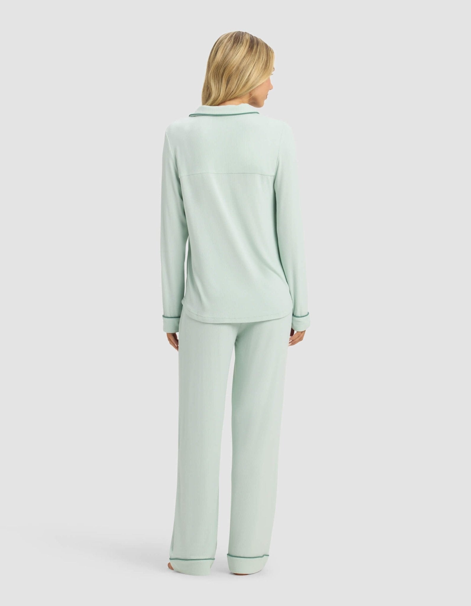 Women's Bamboo Rib-Knit Classic Long Sleeve Pajama Set - Quahog Bay Bedding