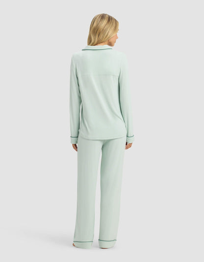 Women's Bamboo Rib-Knit Classic Long Sleeve Pajama Set - Quahog Bay Bedding