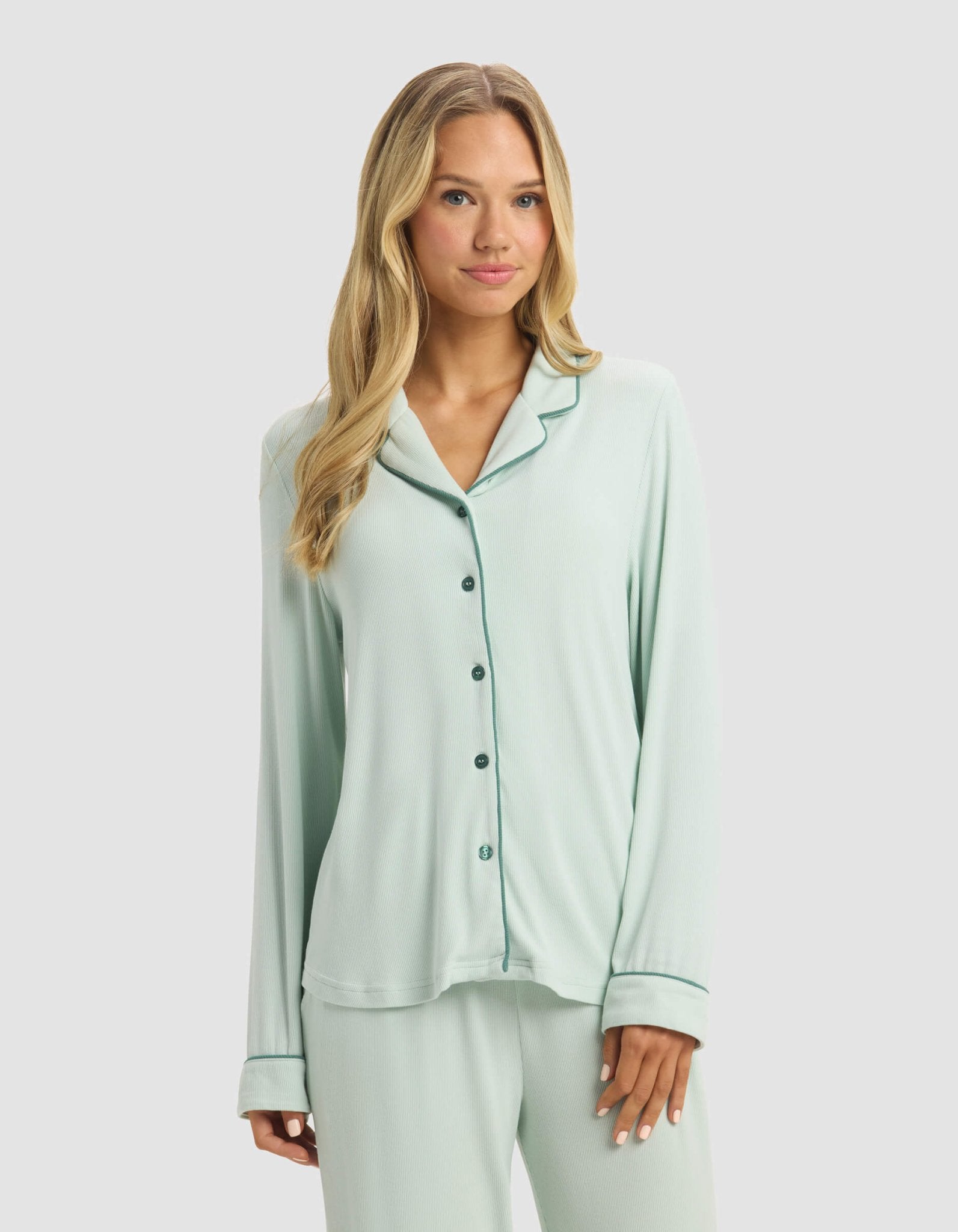 Women's Bamboo Rib-Knit Classic Long Sleeve Pajama Set - Quahog Bay Bedding