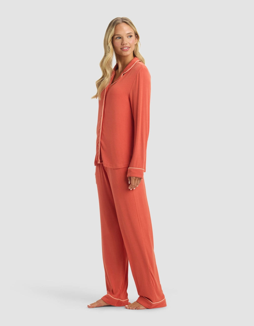 Women's Bamboo Rib-Knit Classic Long Sleeve Pajama Set - Quahog Bay Bedding