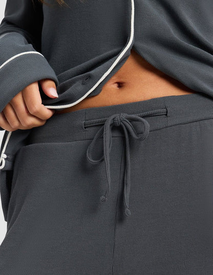 Women's Bamboo Rib-Knit Classic Long Sleeve Pajama Set - Quahog Bay Bedding