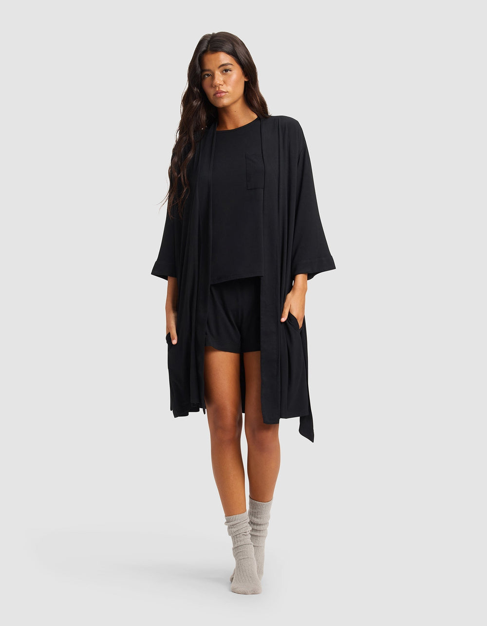 Women's Bamboo Stretch-Knit Kimono Robe - Quahog Bay Bedding