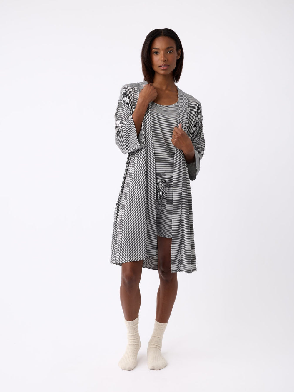 Women's Bamboo Stretch-Knit Kimono Robe - Quahog Bay Bedding