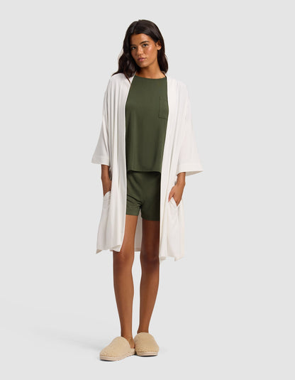 Women's Bamboo Stretch-Knit Kimono Robe - Quahog Bay Bedding