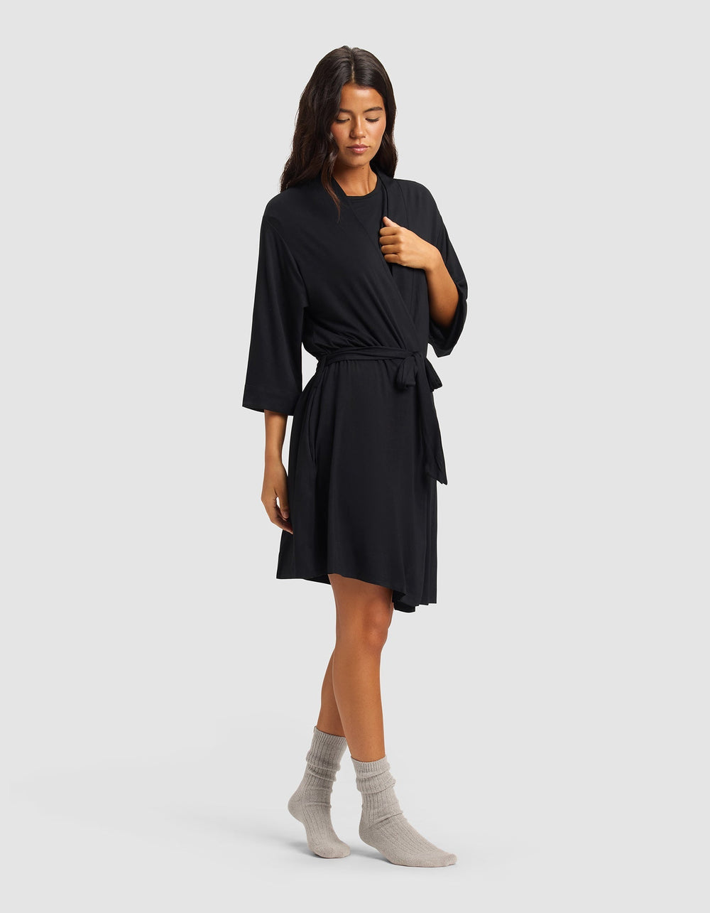 Women's Bamboo Stretch-Knit Kimono Robe - Quahog Bay Bedding