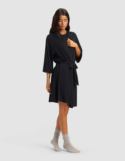 Women's Bamboo Stretch-Knit Kimono Robe - Quahog Bay Bedding