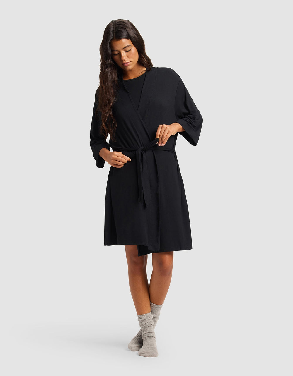 Women's Bamboo Stretch-Knit Kimono Robe - Quahog Bay Bedding