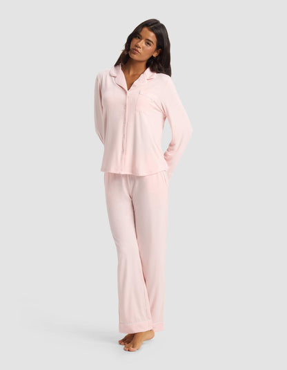 Women's Bamboo Stretch-Knit Long Sleeve Pajama Set - Quahog Bay Bedding