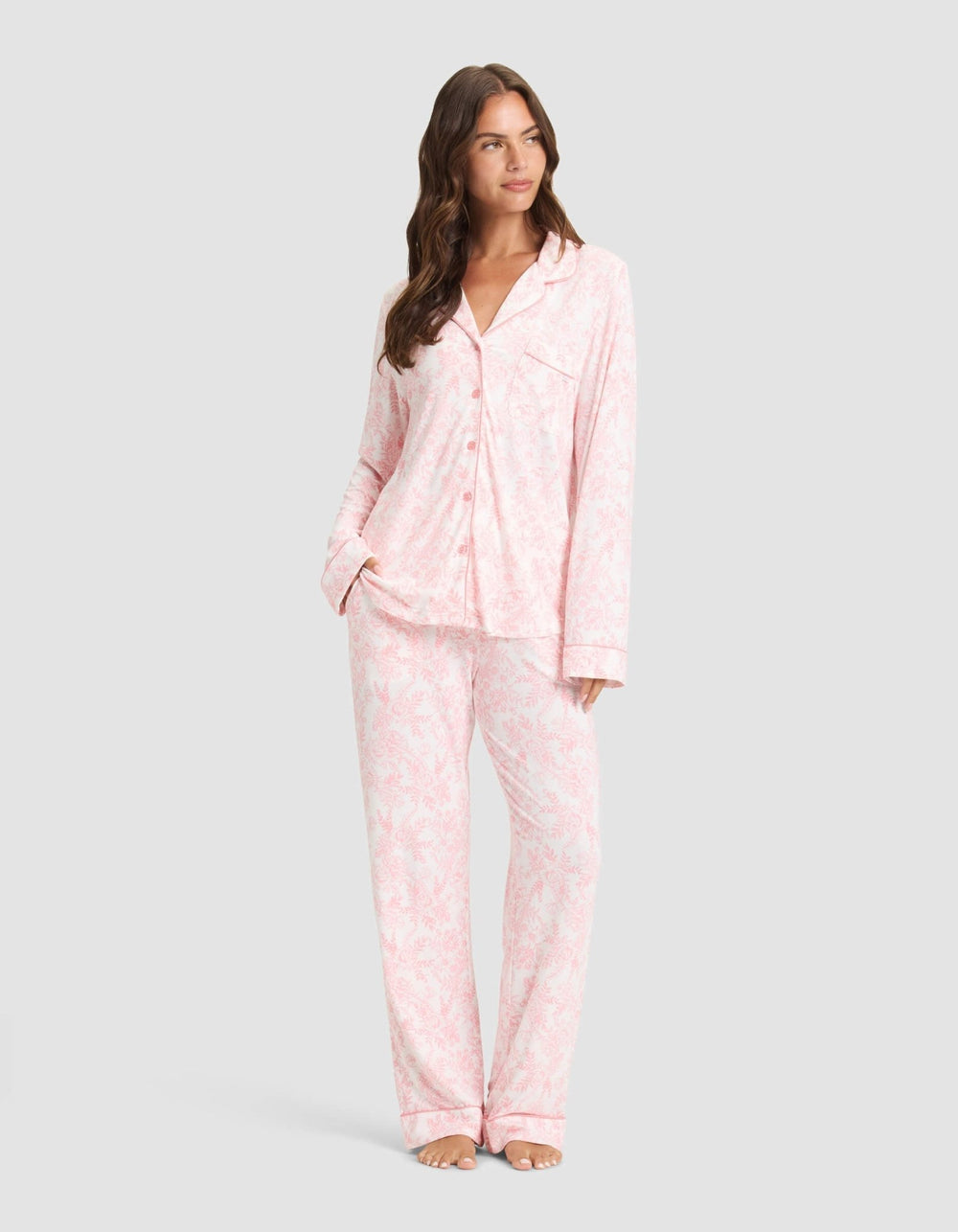 Women's Bamboo Stretch-Knit Long Sleeve Pajama Set - Quahog Bay Bedding