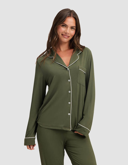 Women's Bamboo Stretch-Knit Long Sleeve Pajama Set - Quahog Bay Bedding