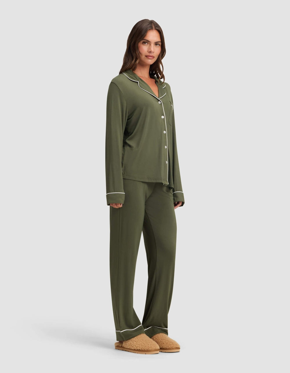 Women's Bamboo Stretch-Knit Long Sleeve Pajama Set - Quahog Bay Bedding