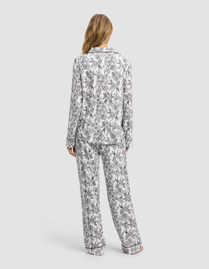 Women's Bamboo Stretch-Knit Long Sleeve Pajama Set - Quahog Bay Bedding