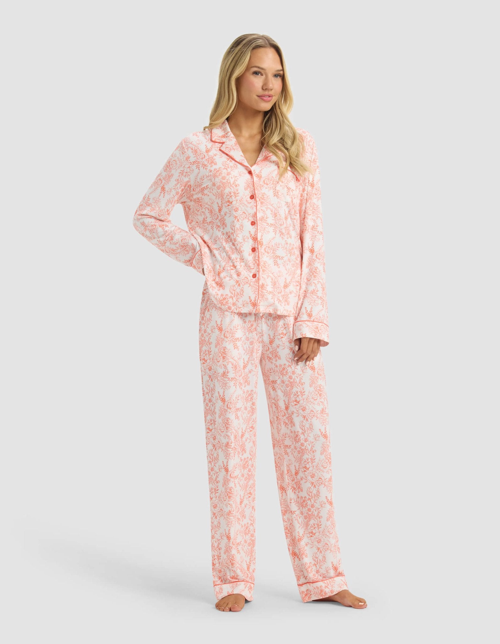 Women's Bamboo Stretch-Knit Long Sleeve Pajama Set - Quahog Bay Bedding