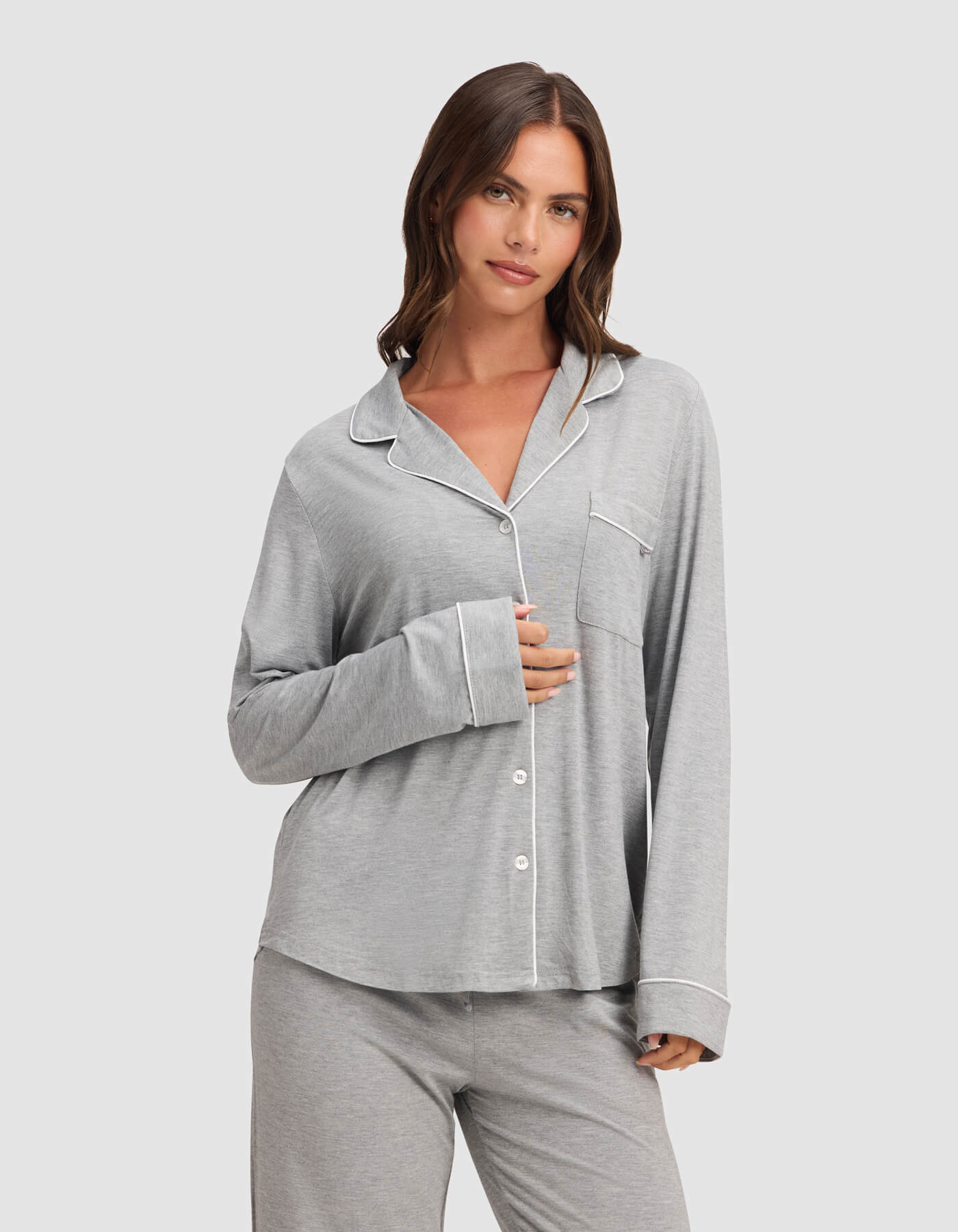 Women's Bamboo Stretch-Knit Long Sleeve Pajama Set - Quahog Bay Bedding