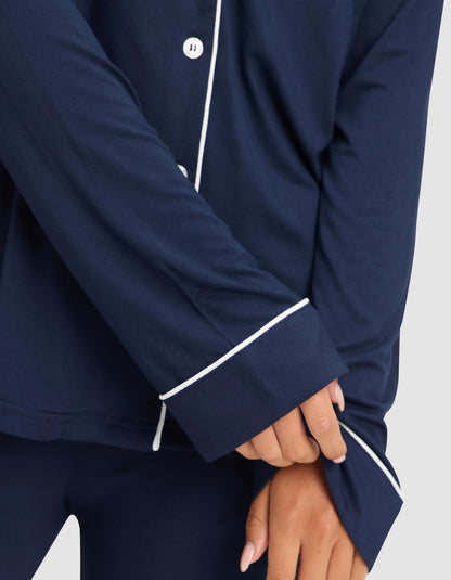 Women's Bamboo Stretch-Knit Long Sleeve Pajama Set - Quahog Bay Bedding