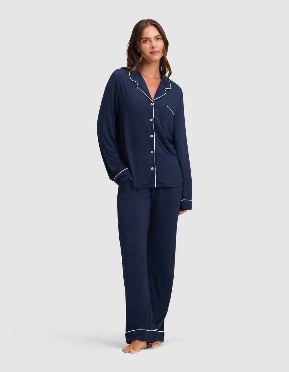 Women's Bamboo Stretch-Knit Long Sleeve Pajama Set - Quahog Bay Bedding