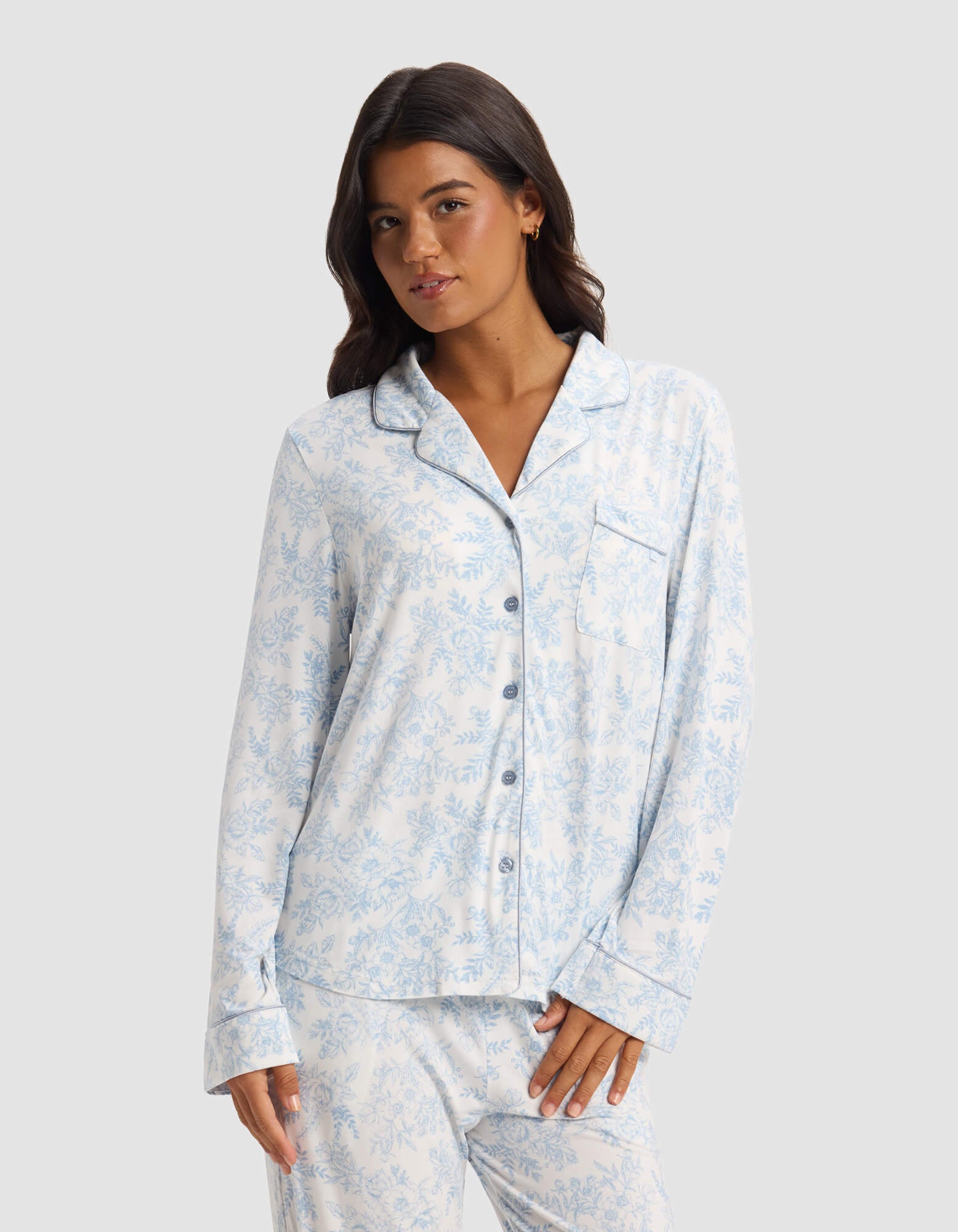 Women's Bamboo Stretch-Knit Long Sleeve Pajama Set - Quahog Bay Bedding