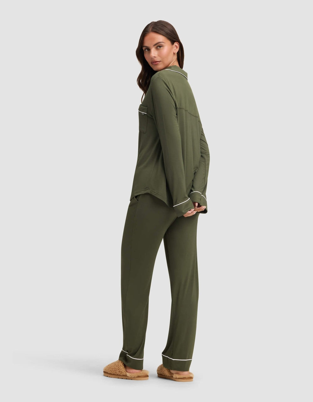Women's Bamboo Stretch-Knit Long Sleeve Pajama Set - Quahog Bay Bedding