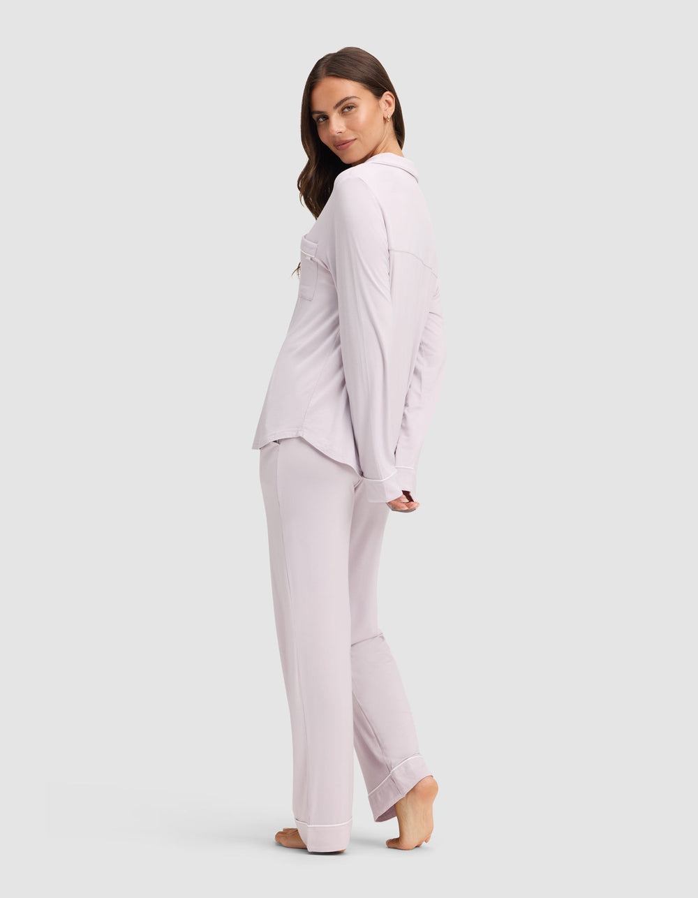 Women's Bamboo Stretch-Knit Long Sleeve Pajama Set - Quahog Bay Bedding