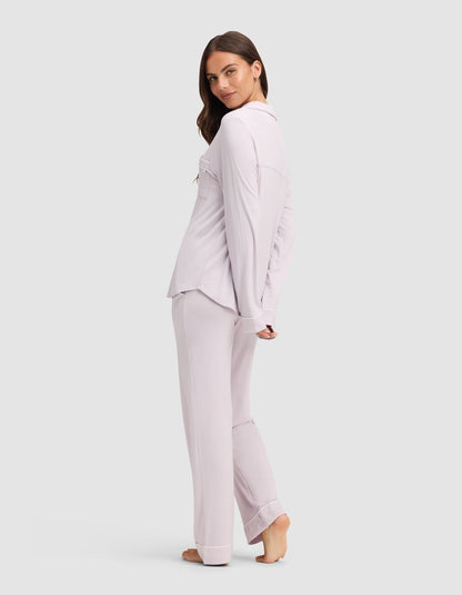 Women's Bamboo Stretch-Knit Long Sleeve Pajama Set - Quahog Bay Bedding