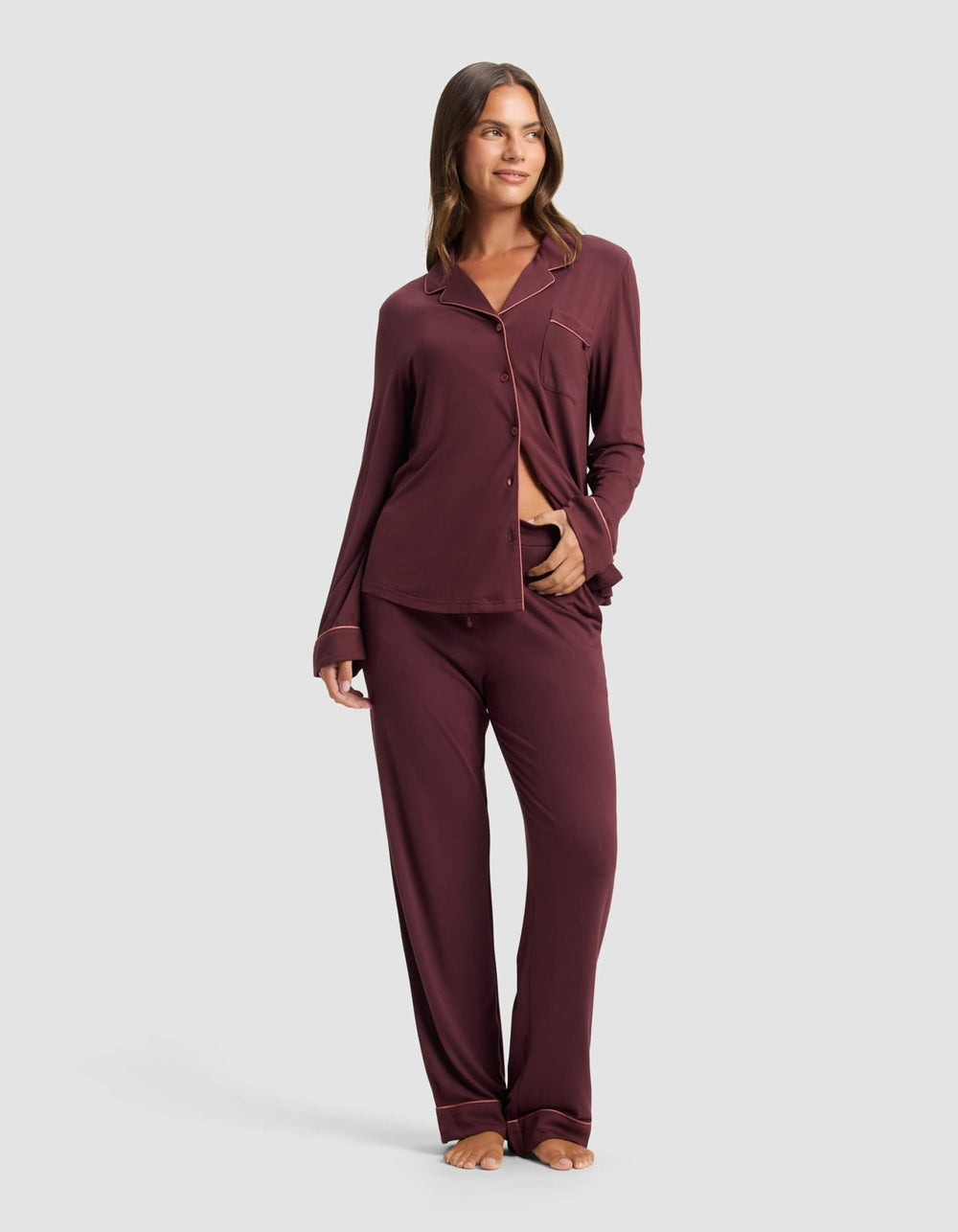 Women's Bamboo Stretch-Knit Long Sleeve Pajama Set - Quahog Bay Bedding