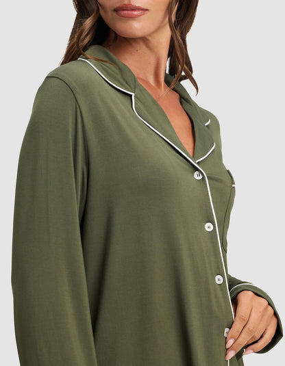 Women's Bamboo Stretch-Knit Long Sleeve Pajama Set - Quahog Bay Bedding