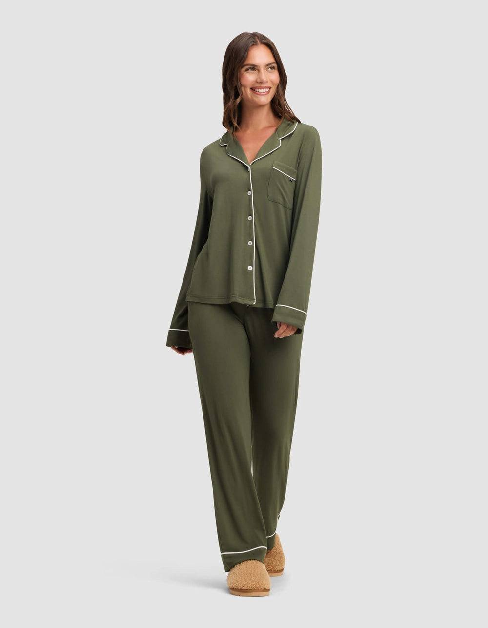 Women's Bamboo Stretch-Knit Long Sleeve Pajama Set - Quahog Bay Bedding