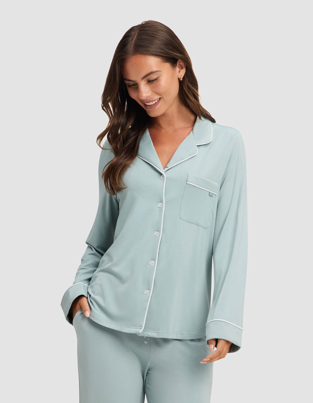 Women's Bamboo Stretch-Knit Long Sleeve Pajama Set - Quahog Bay Bedding