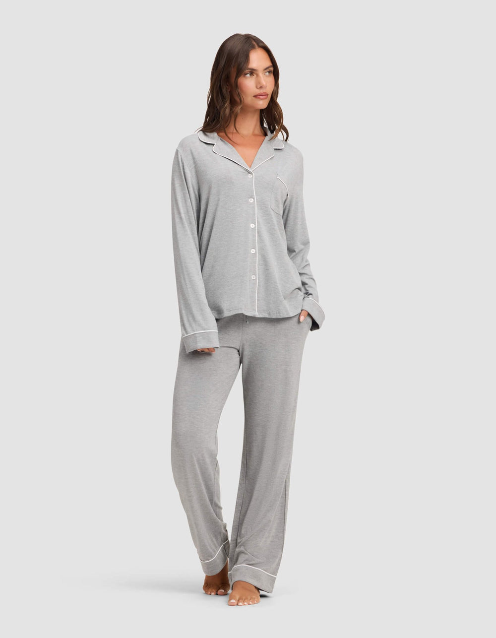 Women's Bamboo Stretch-Knit Long Sleeve Pajama Set - Quahog Bay Bedding