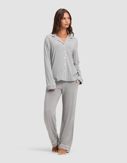 Women's Bamboo Stretch-Knit Long Sleeve Pajama Set - Quahog Bay Bedding